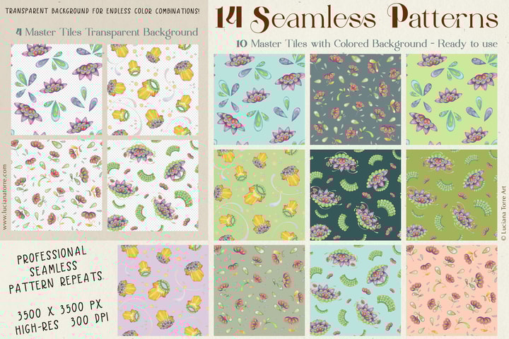 botanical prints and floral patterns to sell your fabric on spoonflower