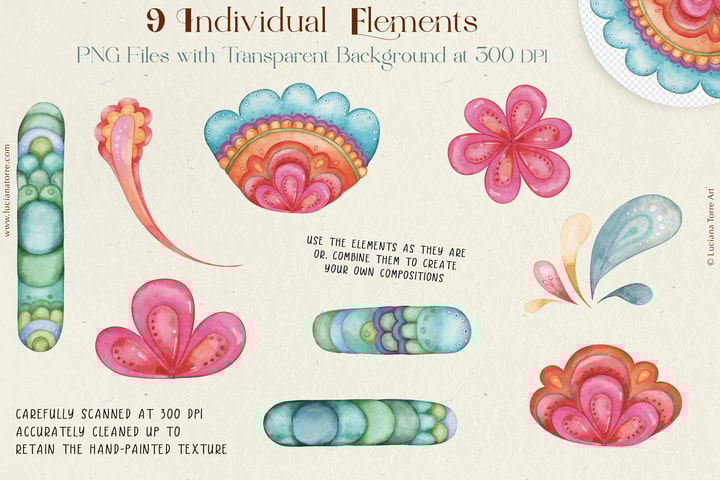 botanical patterns and floral clip art to sell fabrics on spoonflower