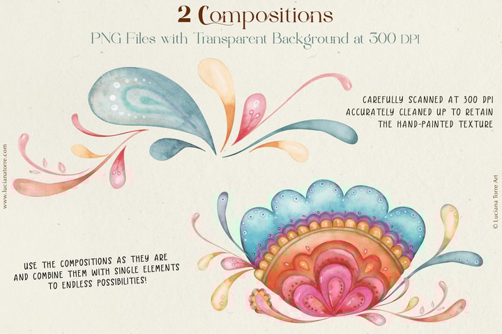 botanical patterns and floral clip art to sell textiles on spoonflower